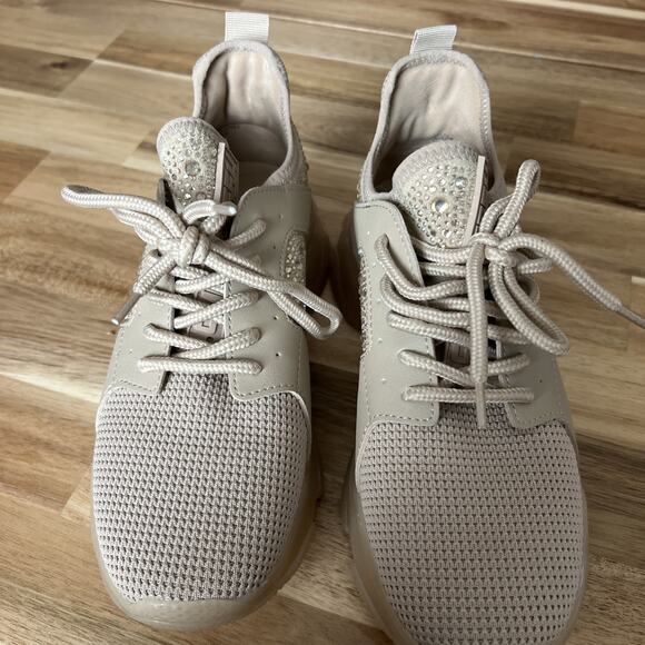 Steve‎ Madden Ganzo Rhinestone Embellished Chunky Lace-Up Sneakers size 7.5 - Picture 4 of 7